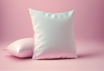 White pillow on empty pink background.
For product promotion, advertising or use empty space for copy text.