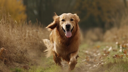 A_running_godlen_retriever_4k_Generated with Midjourney AI