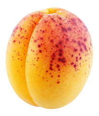 Fototapeta premium Single apricot fruit without leaf isolated on transparent background. Full depth of field.