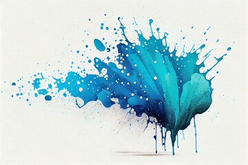 Obraz premium Watercolor Illustration of a Stain Blue Paint Splatter. Generative AI
