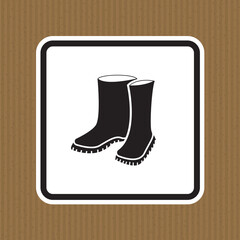 Foot Protection Required Sign On White Background