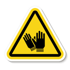 Obraz premium Hand Protection Required Sign On White Background
