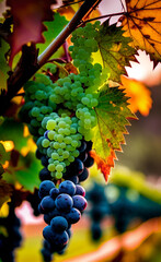 Obraz premium vines grapes sunset
