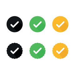 Check mark flat vector icon set