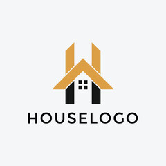 house letter h initial logo design