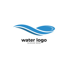 Abstract water logo vector template.