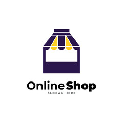 Online shop logo design template.
