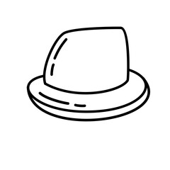 bowler hat line icon