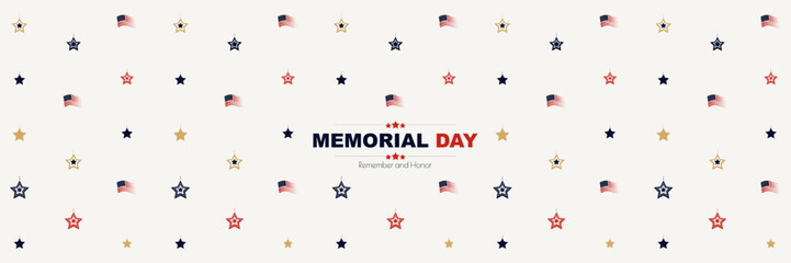 Memorial Day banner. Modern minimal design.