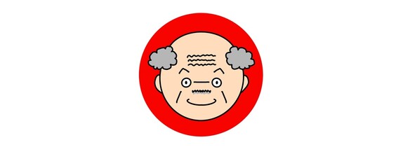 おじいちゃんにっこり　赤