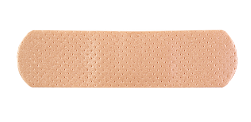 Typical adhesive bandage or sticking plaster isolated on transparent, PNG