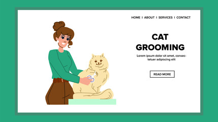cat grooming vector