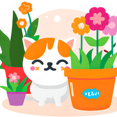 Naklejka premium flower in a pot