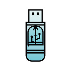 png image usb flash drive icon in lines with transparent background