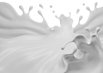 Milk  splasht png file , 3D Rendering, 3D illustration