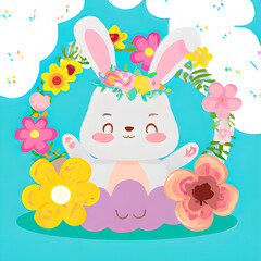 Obraz na płótnie Canvas Cute Rabbit Animals