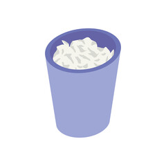 3d office trash jar icon PNG image with transparent background 