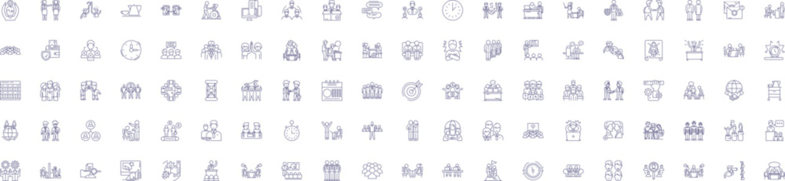 Digital assistants line icons signs set. Design collection of Virtual, Assistants, Digital, Siri, Alexa, Cortana, Bixby, Google outline concept vector illustrations