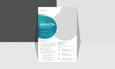 Medical Healthcare Flyer Vector Template With Medical Gradient Color