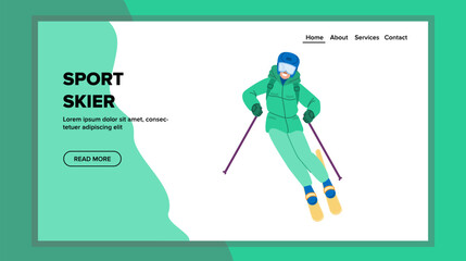 sport skier vector