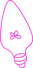 Pink doodle lamp with flowers