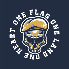 Military Skull Badge Design. Vector illustrations for your work logo, merchandise t-shirt, stickers and label designs, poster,