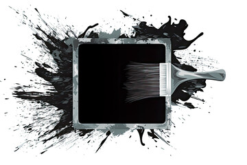 Brush black paint ink stroke. - Abstract, artistic, design, creative, art, brushstroke.