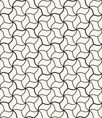 Fototapeta premium Vector seamless pattern. Modern stylish texture. Repeating geometric tiles with linear hexagonal grid. Contemporary simple graphic design.