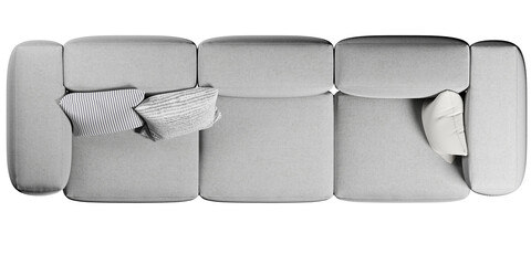 Top view of sofa with cushions
