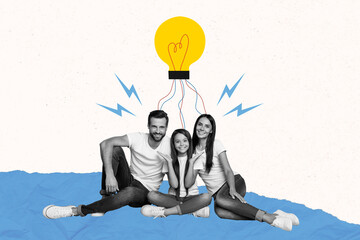 Charming mom dad daughter celebrating family day holiday offspring happy childhood connected big...