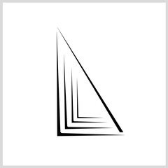 Triangle lines icon black color, Vector Illustration for Icon, Logo etc