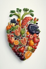 Heart Made from Healthy Vegetables, World Health Day Background. generative Ai.