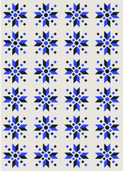 seamless abstract pattern with blue flowers