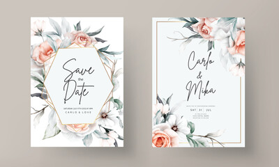 elegant wedding invitation with a beautiful flower arrangement
