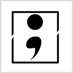 Semicolon icon black color, Vector Illustration for Icon, Symbol, Logo etc