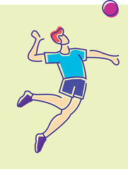 Fototapeta na wymiar Volleyball player illustration