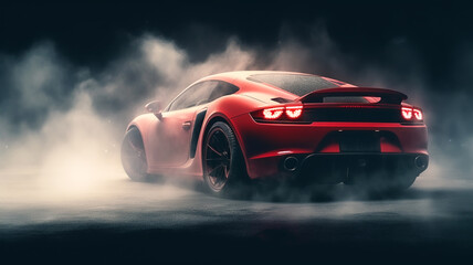  sport car wallpaper on smoke background Generative AI