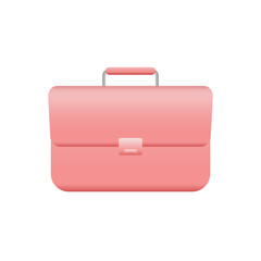 Briefcase or schoolbag icon in 3d style isolated on white background. vector illustration
