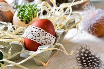 Wielkanoc, pisanka, kartka świąteczna, jajka, rzeżucha, dekoracje wielkanocne. Easter, easter...
