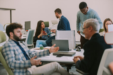 Group of business people working together at the office