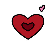 Heart Doodle Hand Drawn, Heart Vector Illustration, Heart aesthetic