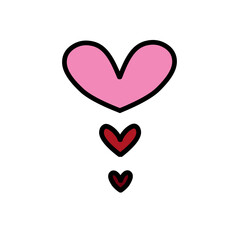 Heart Doodle Hand Drawn, Heart Vector Illustration, Heart aesthetic