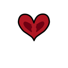 Heart Doodle Hand Drawn, Heart Vector Illustration, Heart aesthetic
