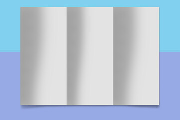 3D rendering of an opened trifold flyer-leaflet