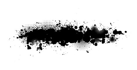 Black blot on white. Vector illustration