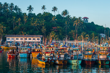 Fototapeta na wymiar Boat port on Sri Lanka