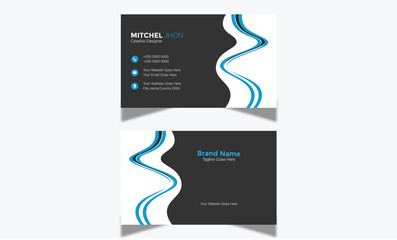 Business Card Modern Corporate and Creative Business Card Design Template Double-sided -Horizontal Name Card Simple and Clean Visiting  Card Vector illustration Colorful 