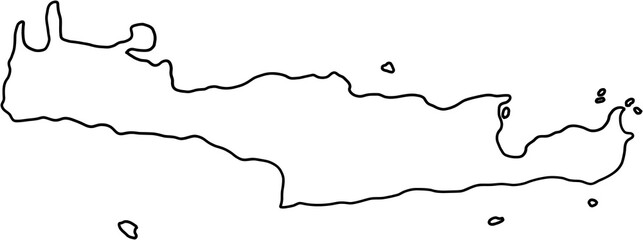 doodle freehand drawing of crete island map.