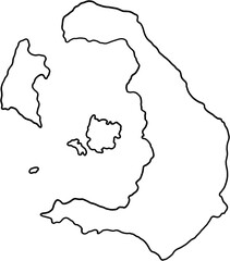 doodle freehand drawing of santorini island map.