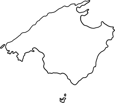 doodle freehand drawing of mallorca island map.